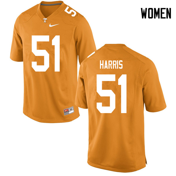 Women #51 Kingston Harris Tennessee Volunteers College Football Jerseys Sale-Orange